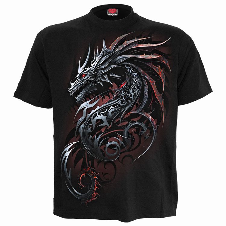 Spiral - DRAGON SHARDS - Front Print T-Shirt Black image 1
