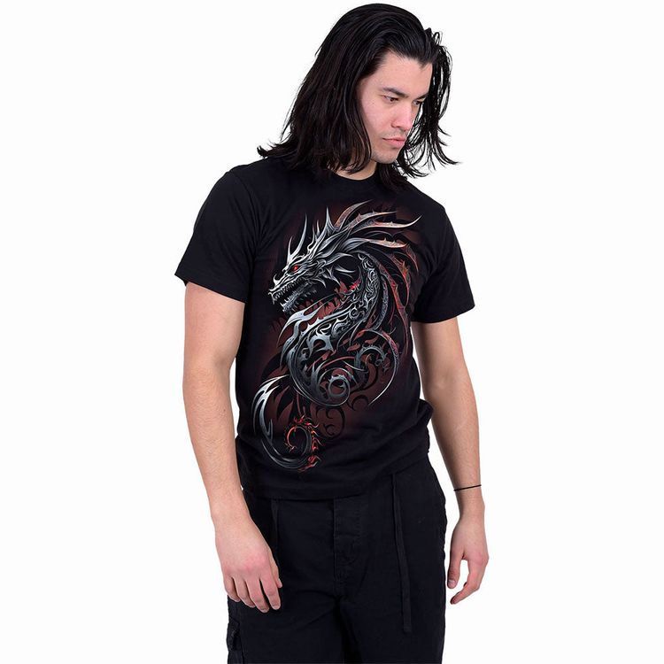 Spiral - DRAGON SHARDS - Front Print T-Shirt Black image 4