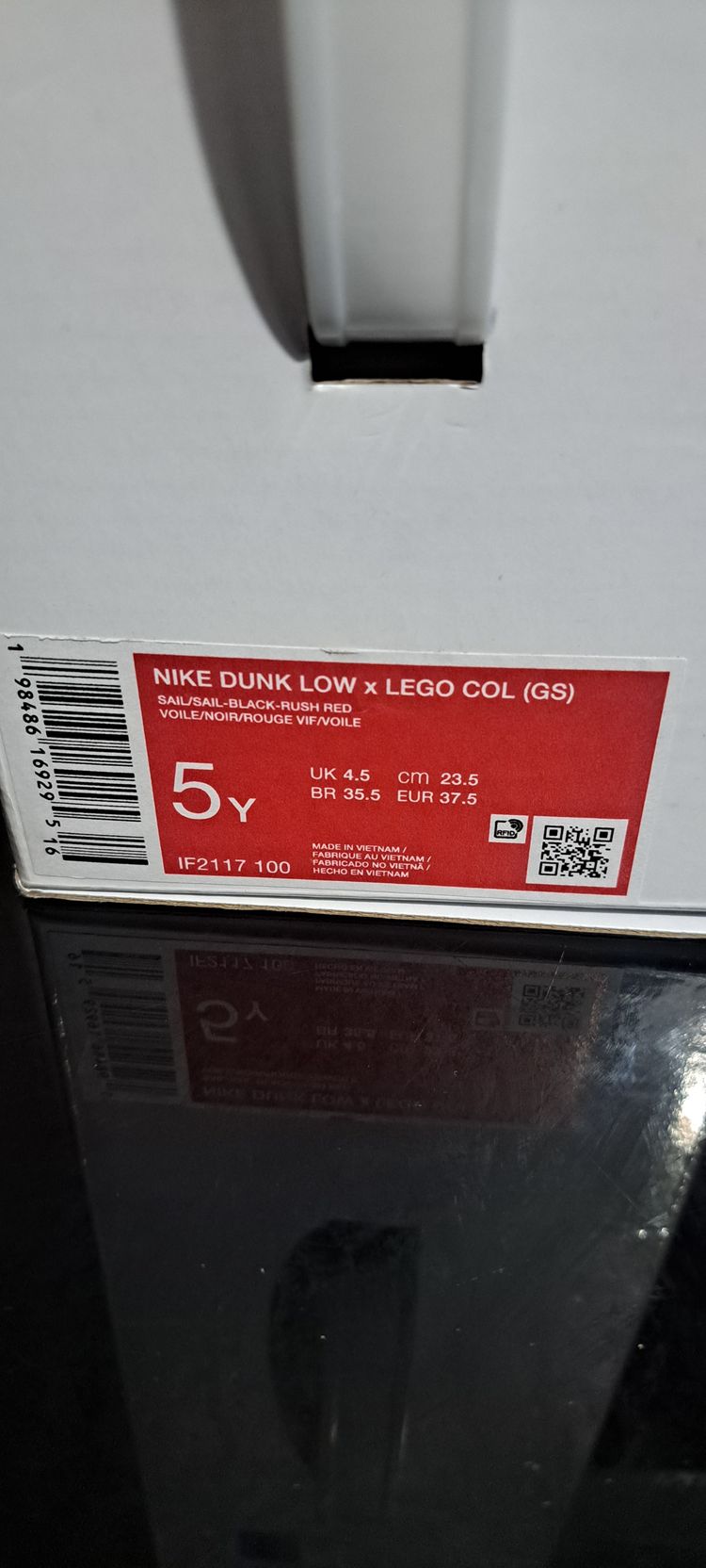 Nike Dunk Low LEGO COL (GS) UK4.5 EUR 37.5 White Brand New Full Box image 7
