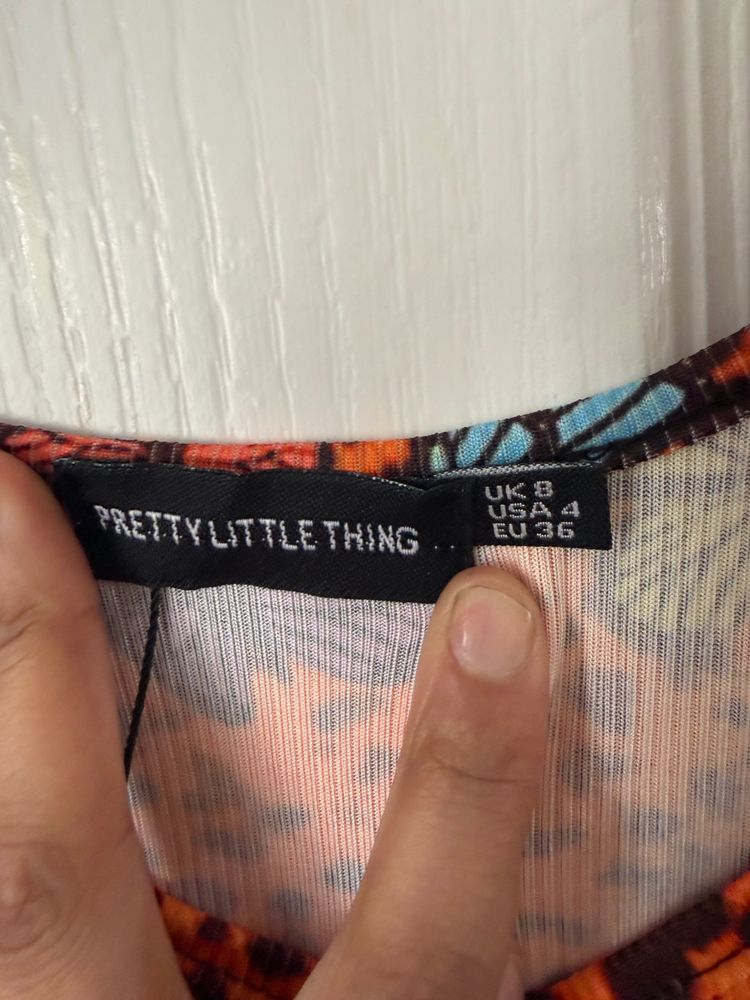 Prettylittlething Sleeveless Butterfly Print Dress 3
