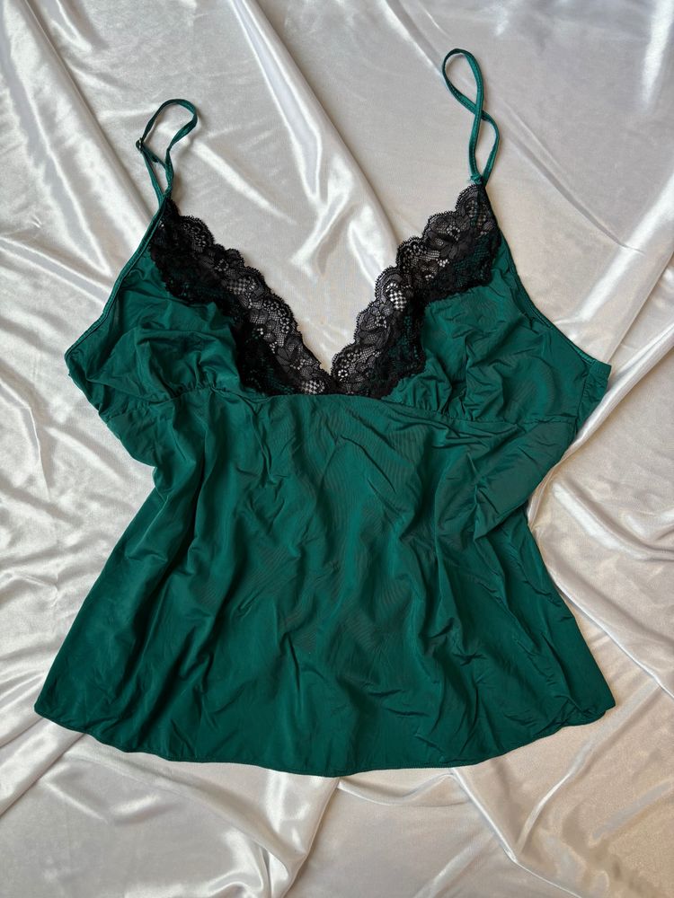 Other Yandy Green Camisole With Black Lace Trim product image