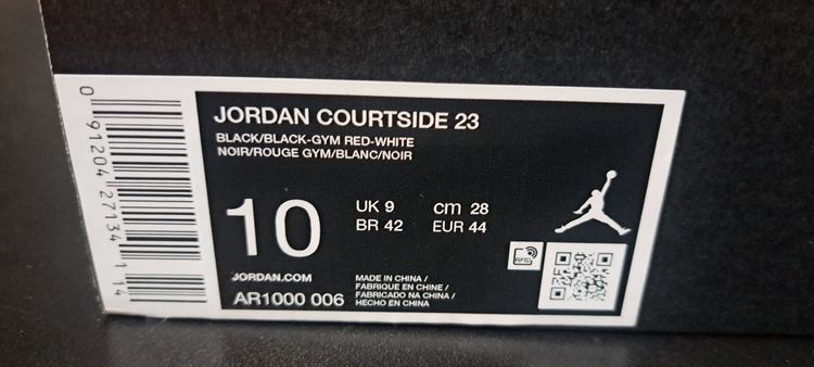 Jordan Courtside 23 UK9 EUR 44 Black Gym Red Brand New Full Box image 5