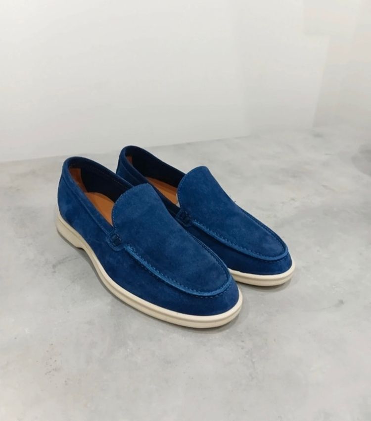 Mocassini in camoscio blu 40