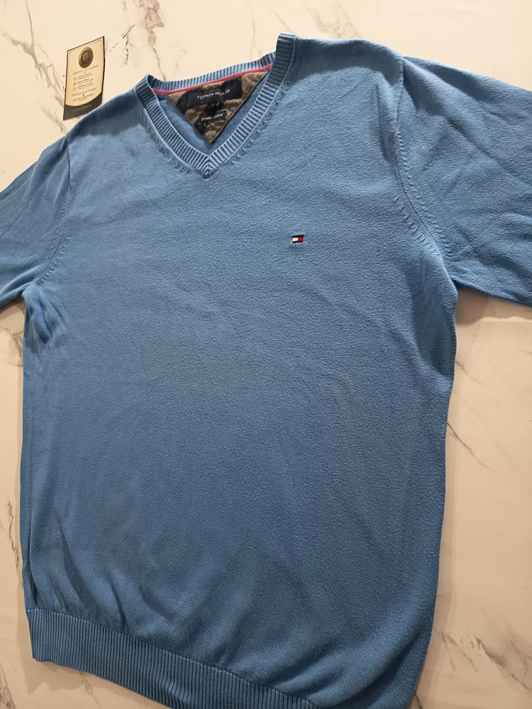 Tommy Hilfiger Blue V-Neck Sweater image 2