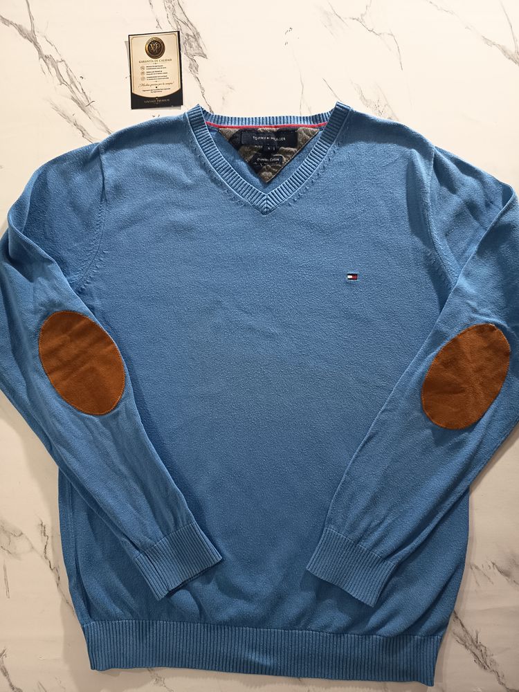 Tommy Hilfiger Blue V-Neck Sweater image 6