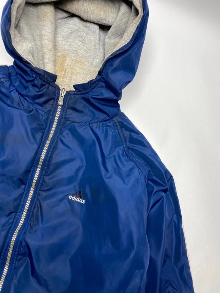 Adidas Vintage Blue Hooded Windbreaker Jacket (Men’s XXL) obraz 5