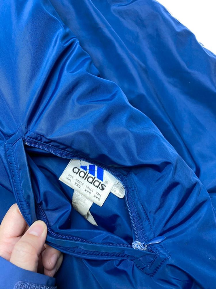 Adidas Vintage Blue Hooded Windbreaker Jacket (Men’s XXL) obraz 8