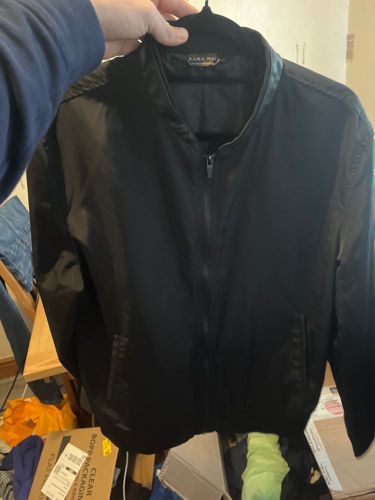 Zara Man Black Bomber Jacket