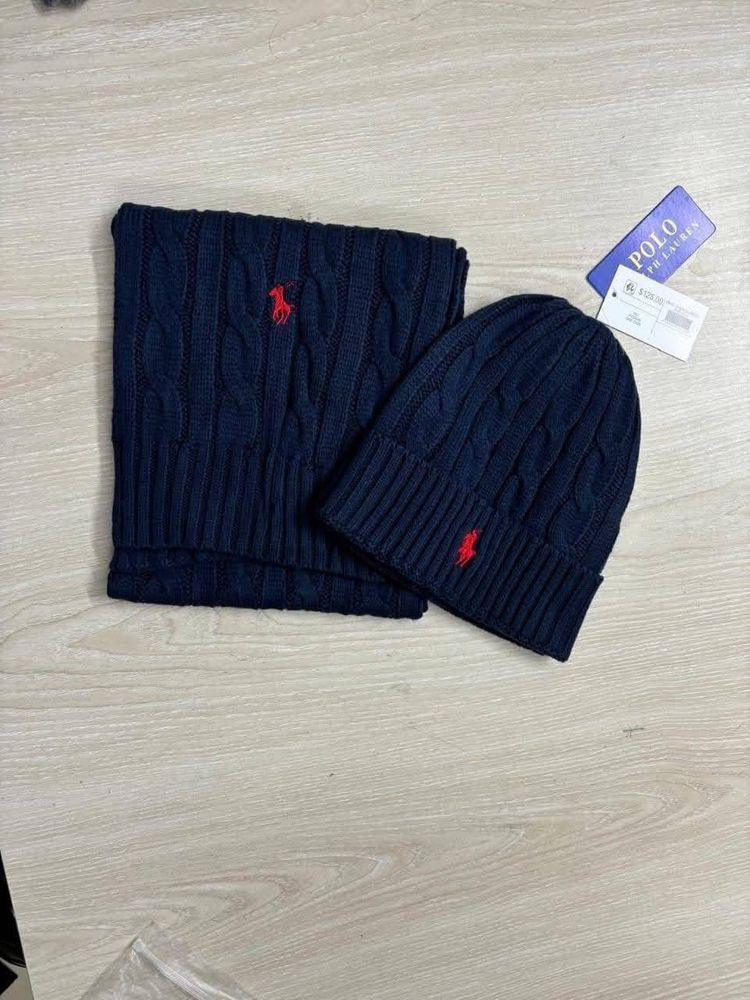 Polo Ralph Lauren Knit Scarf And Beanie Set