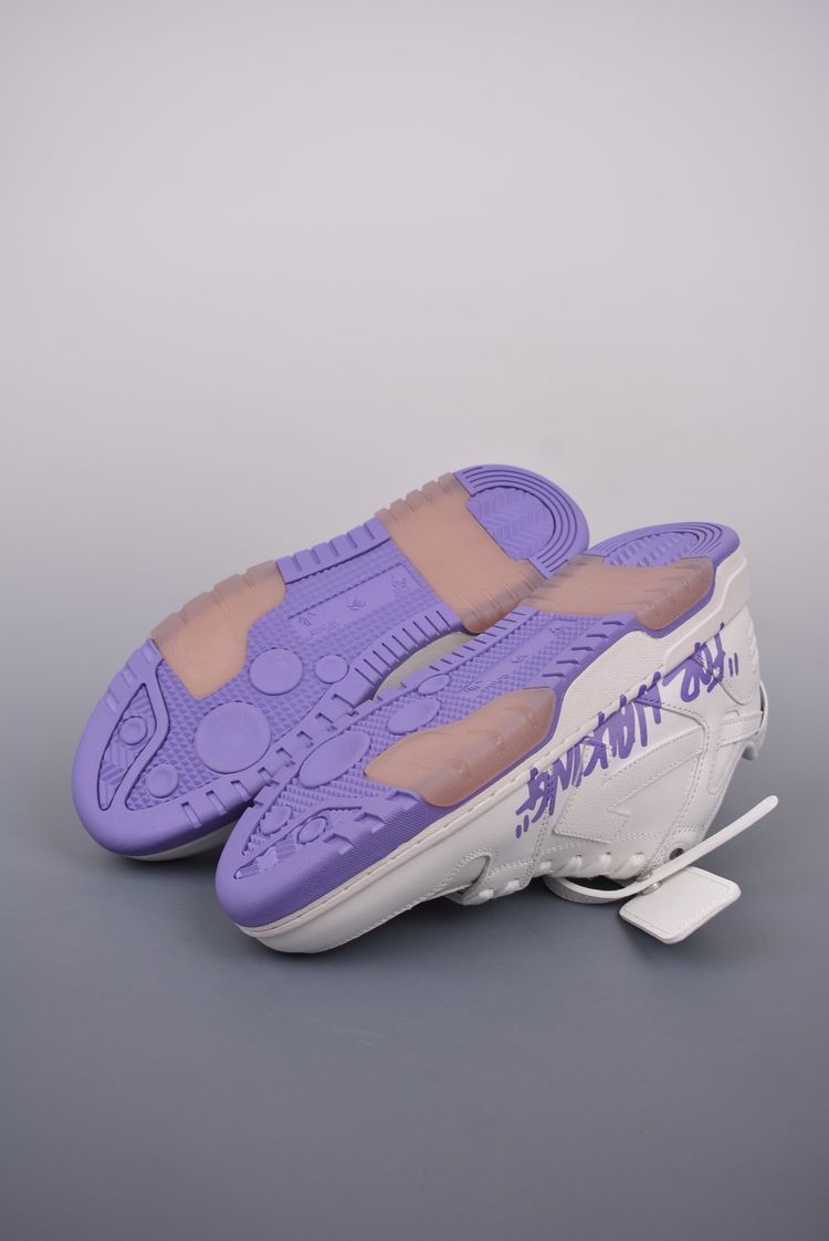 Off-White White And Purple Sneakers image 7