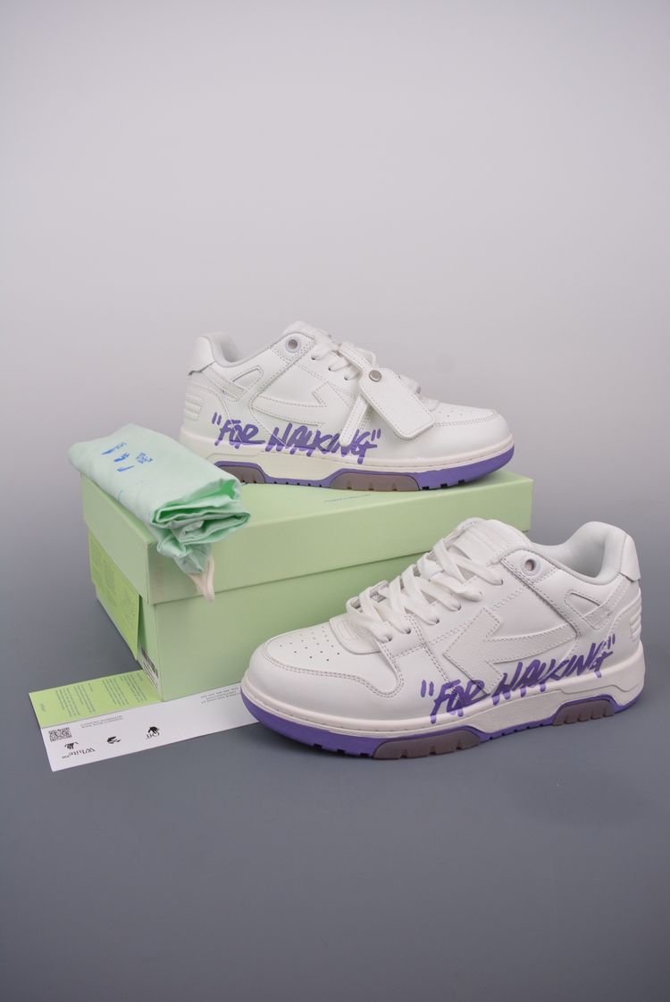 Off-White White And Purple Sneakers image 2