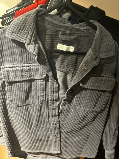 Grey Corduroy Shirt Jacket Zara