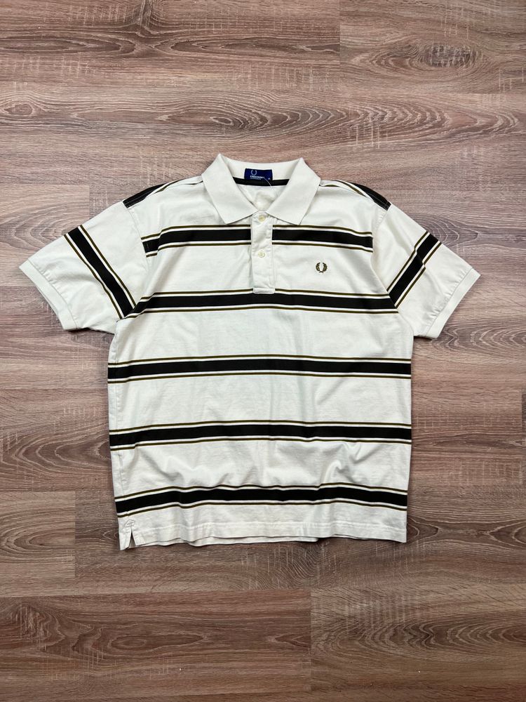 Retroflex Shop Cream Fred Perry Striped Heavy Polo Shirt (XL) product image