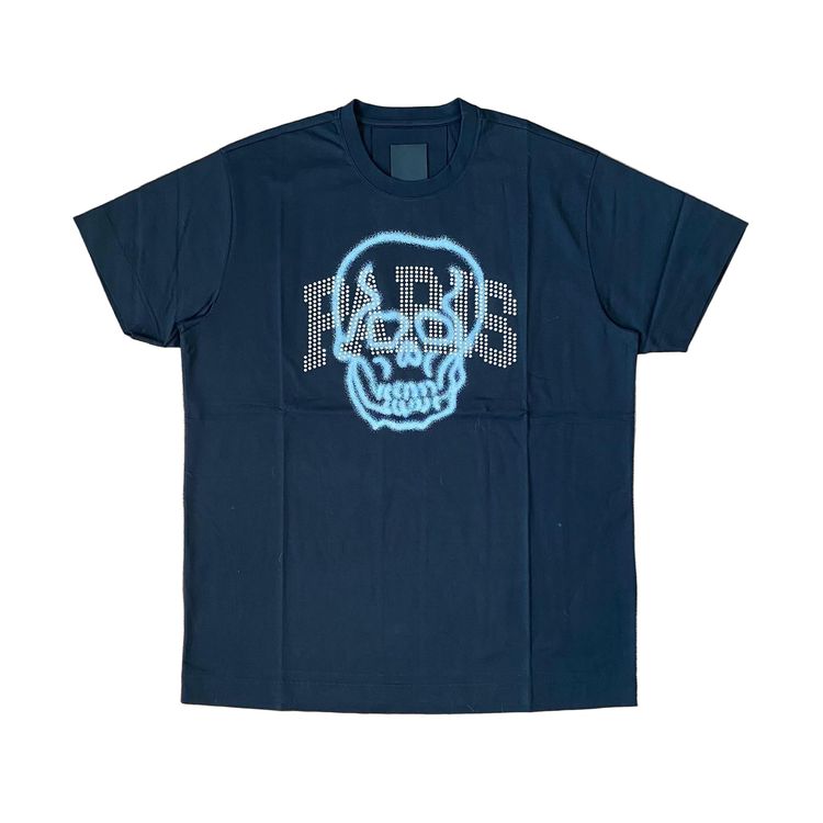 Givenchy Black Embellished Paris Skull Logo Oversized T-Shirt image 1