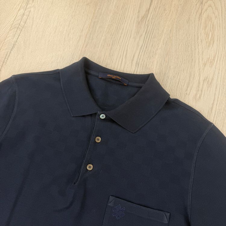 Louis Vuitton Men’s Navy Damier Polo - Large imagen 5
