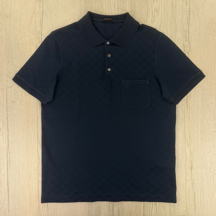 Louis Vuitton Men’s Navy Damier Polo - Large imagen 6