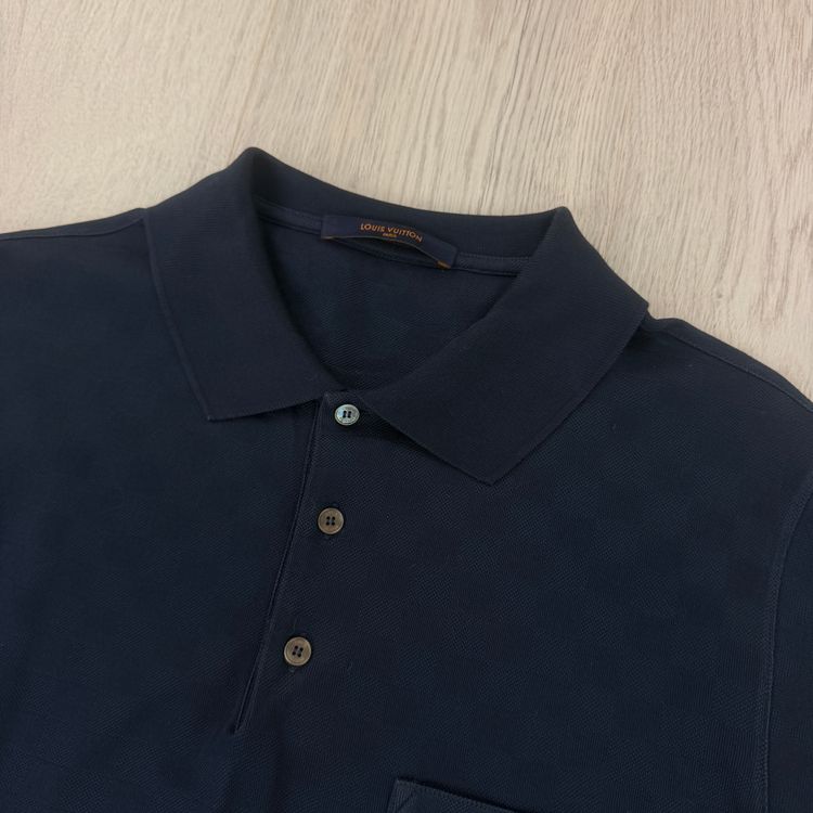 Louis Vuitton Men’s Navy Damier Polo - Large imagen 7