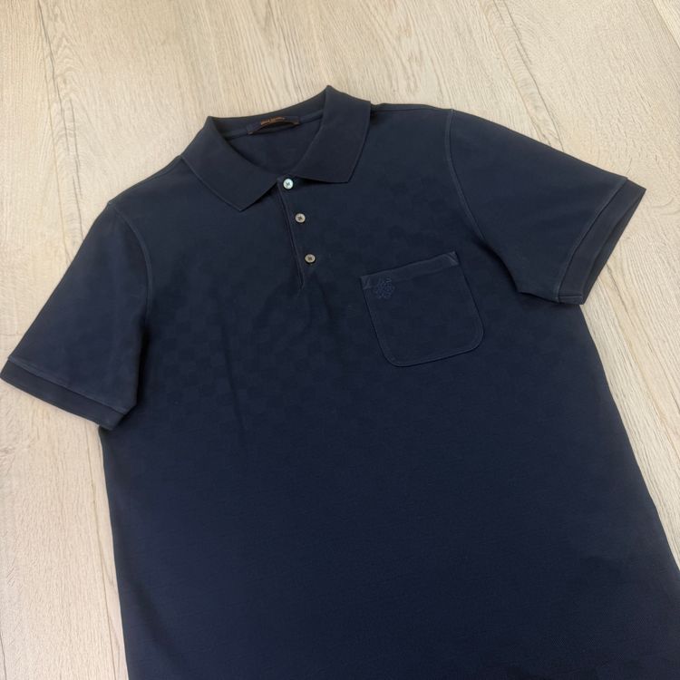 Louis Vuitton Men’s Navy Damier Polo - Large imagen 8
