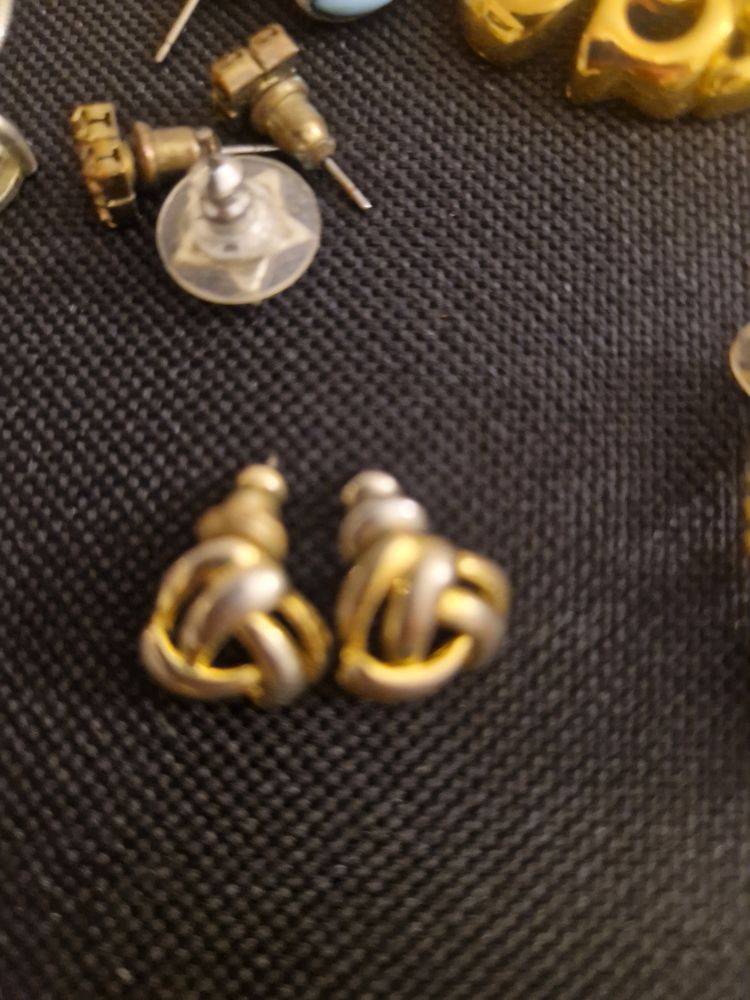 Gold And Silver Knot Stud Earrings