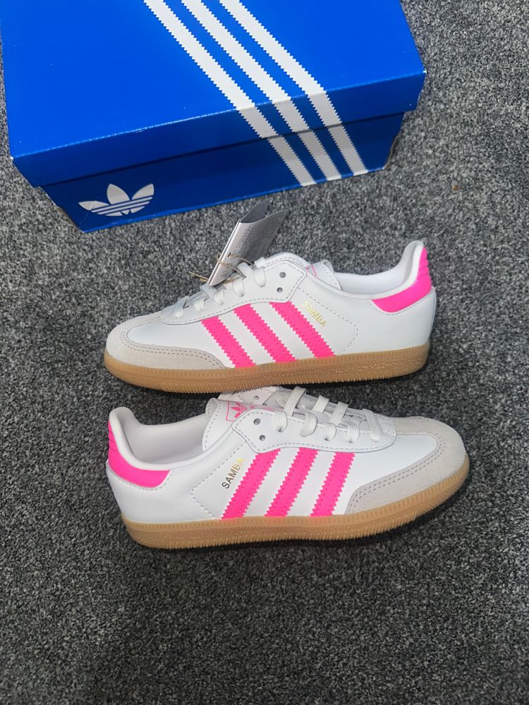 Adidas Samba Sneakers white pink uk11 kids  obraz 1