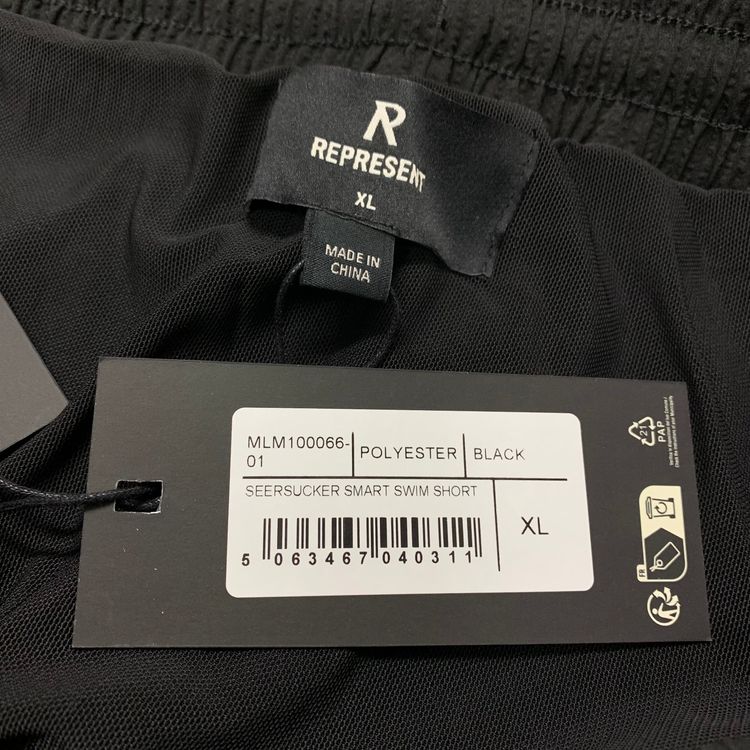 Represent XL Swim Shorts Seersucker Shark Black Swim Shorts 11