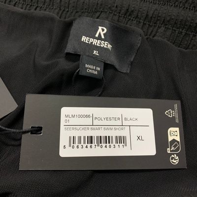Represent XL Swim Shorts Seersucker Shark Black Swim Shorts 11