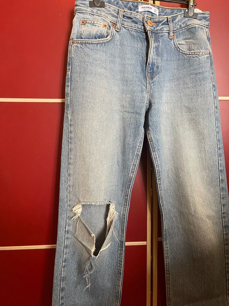 Pull&Bear Light Blue Ripped Jeans 3