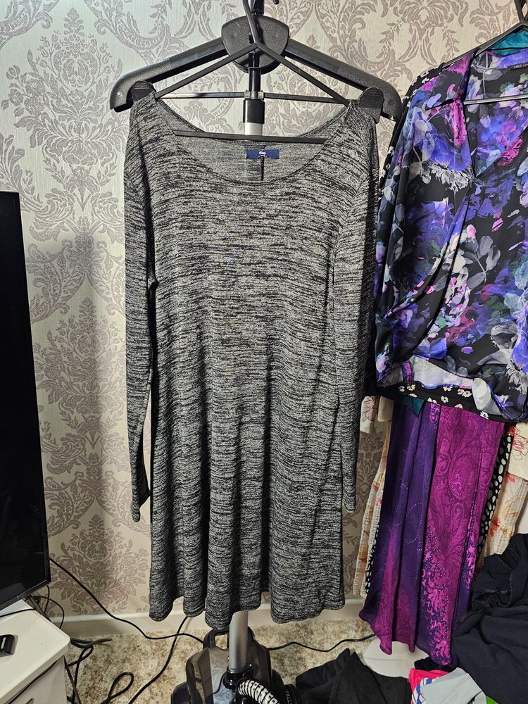 Gap Grey Long Sleeve Dress