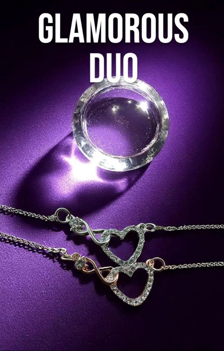 Unknown Glamorous Duo Heart Pendant Necklaces product image
