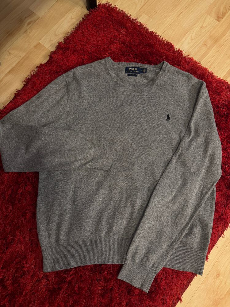 Polo Ralph Lauren Sweter Grey – Klasyczny Knitwear – Crewneck – Stan Idealny image 1
