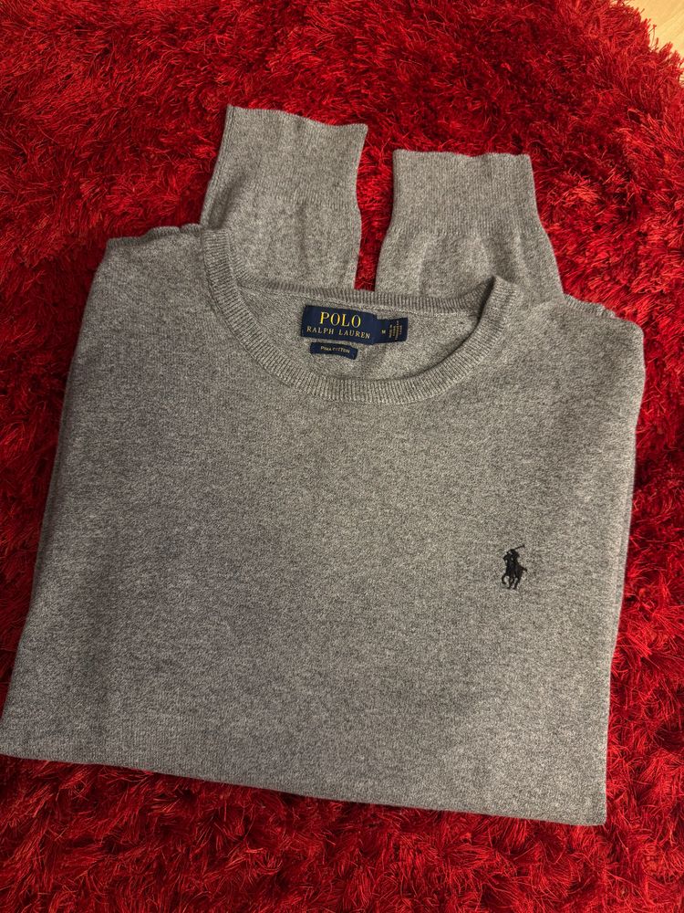 Immagine di Polo Ralph Lauren Sweter Grey – Klasyczny Knitwear – Crewneck – Stan Idealny 4