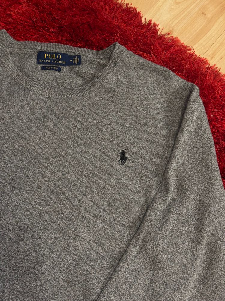 Immagine di Polo Ralph Lauren Sweter Grey – Klasyczny Knitwear – Crewneck – Stan Idealny 5