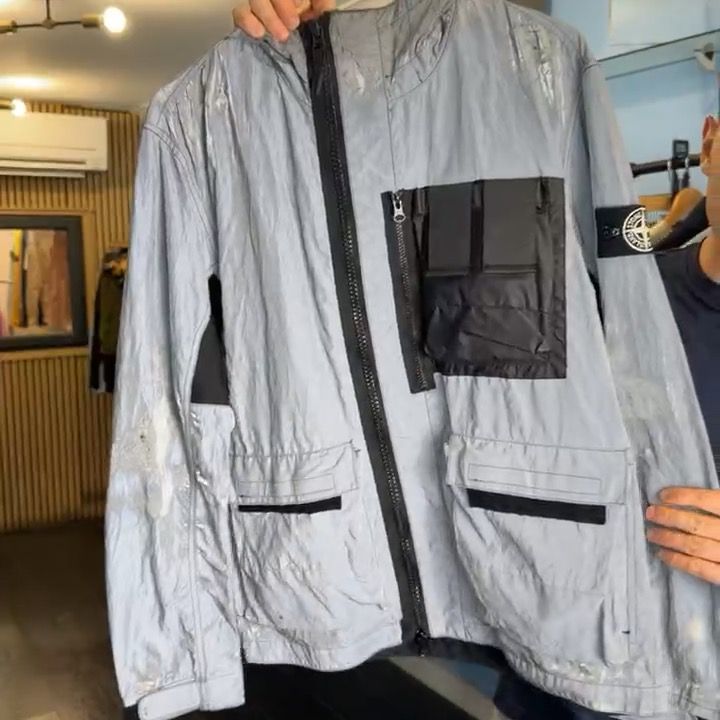 m stone island black reflective jacket image 1