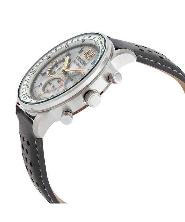 Citizen Chronograph Leather Strap Grey Dial Eco-Drive CA4500-24H 100M Men's Watch 4