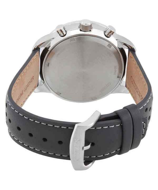 Citizen Chronograph Leather Strap Grey Dial Eco-Drive CA4500-24H 100M Men's Watch 2