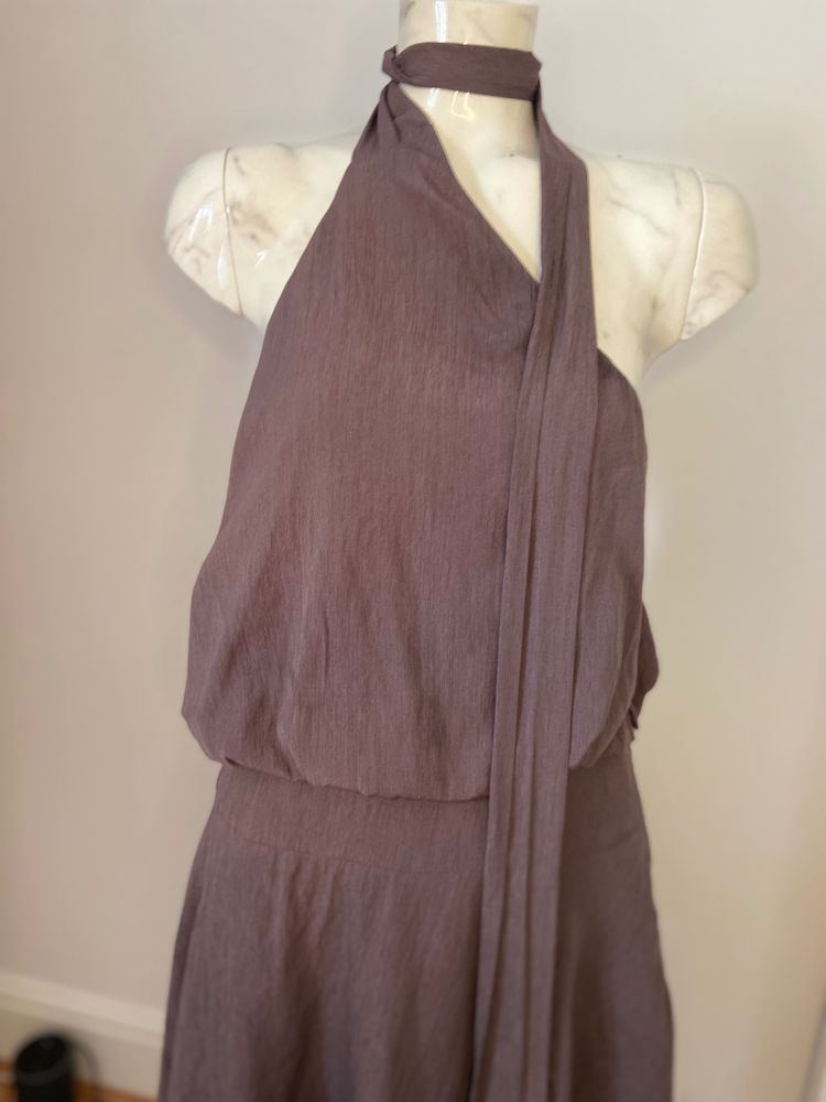 Other Brown Halter Neck Dress Silk  product image