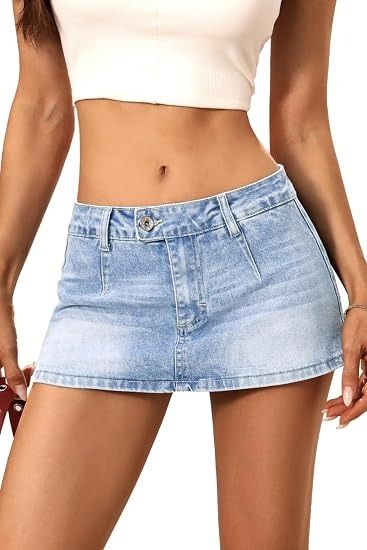 Light Blue Denim Mini Skirt With Shorts image 4