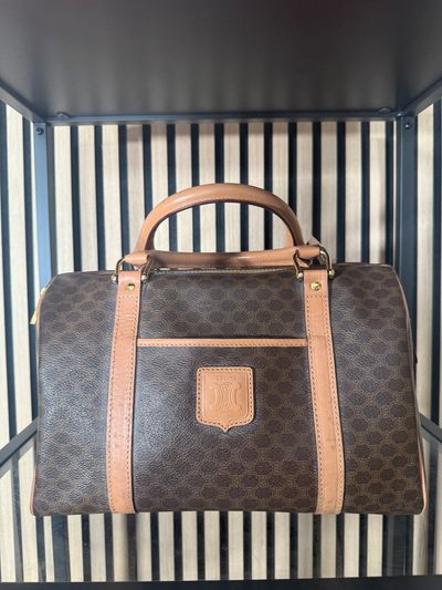 B73 Celine Macadam Mini Boston Bag Brown
