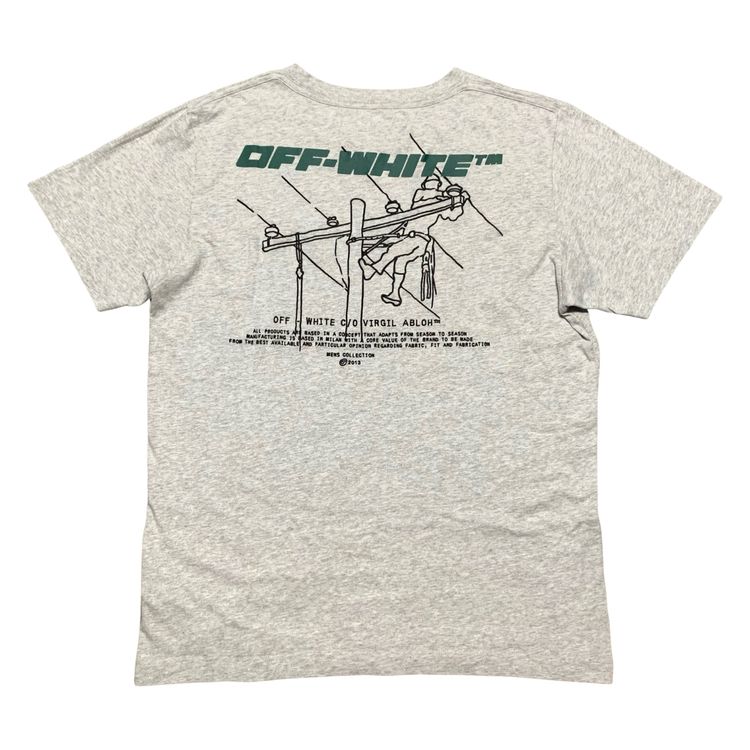 Off White Large Trellis Worker Grey Tee Virgil Abloh