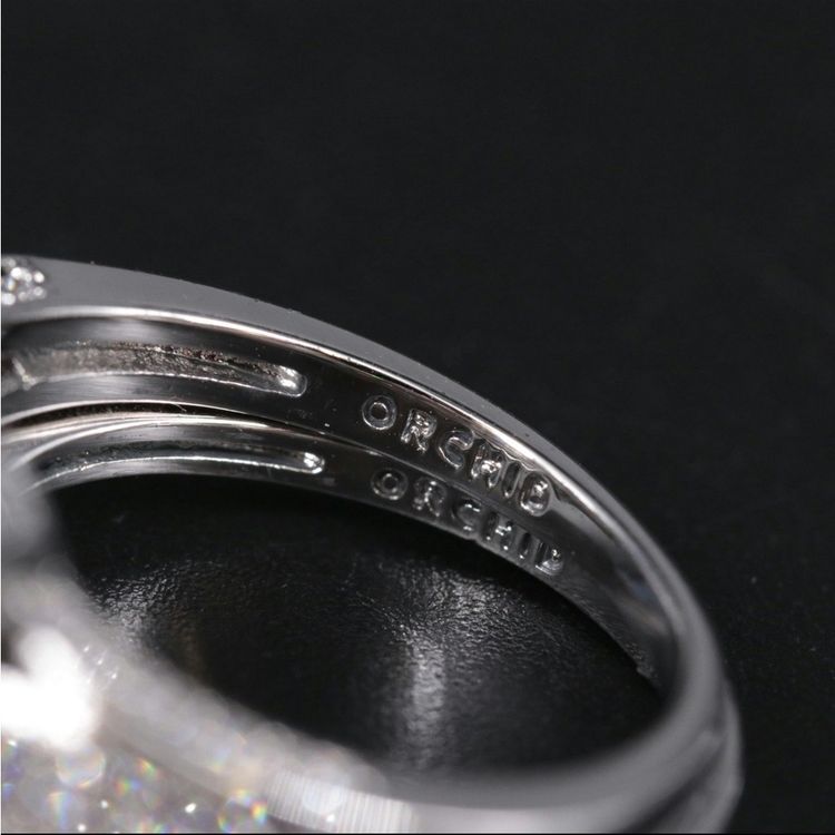 Orchid Silver Ring Set With Diamonds image 1