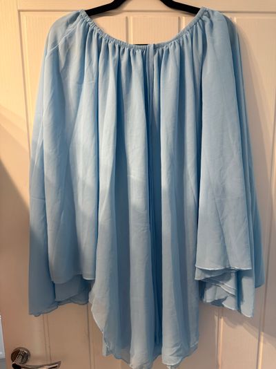 Light Blue Off-Shoulder Blouse