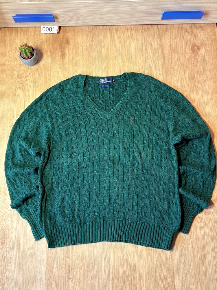 Polo By Ralph Lauren Green Cable Knit Sweater