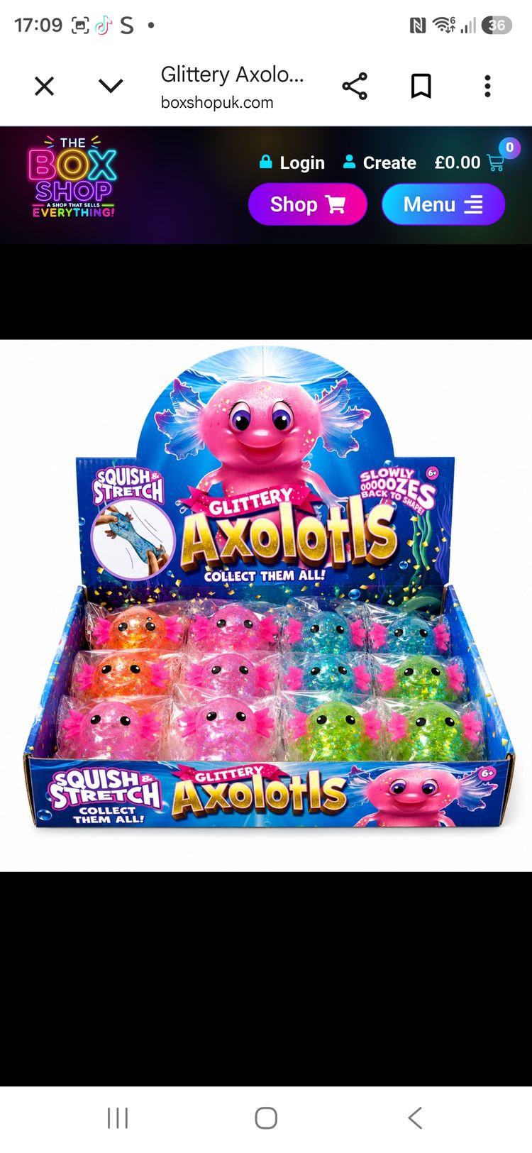 Glittery Axolotls Toy imagen 1