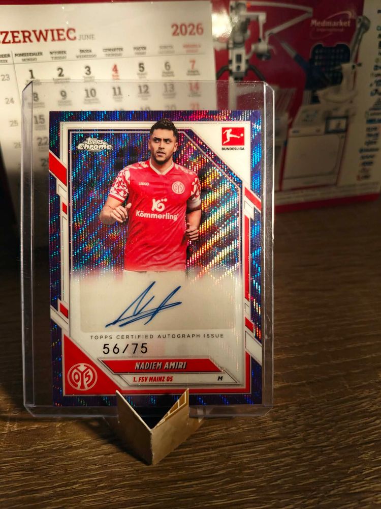Bundesliga Football Trading Card With Autograph