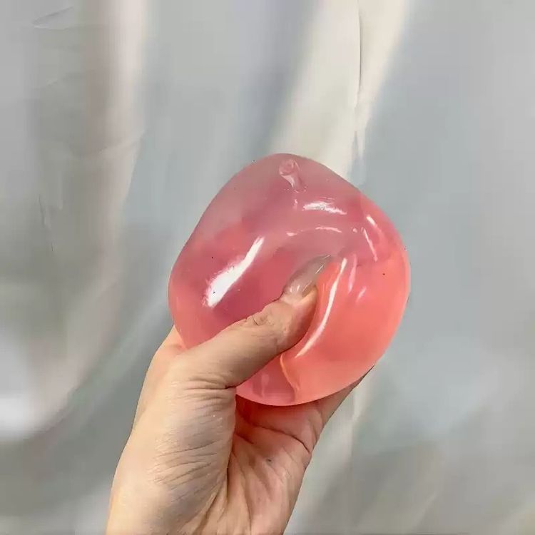 Pink Translucent Squishy Apple Toy image 6