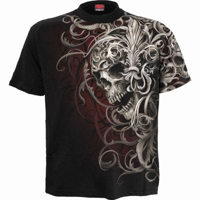 Spiral - SKULL SHOULDER WRAP - Allover T-Shirt Black