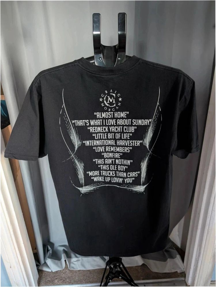Craig Morgan Band Merch Country Music Graphic T Shirt Large Black imagen 8