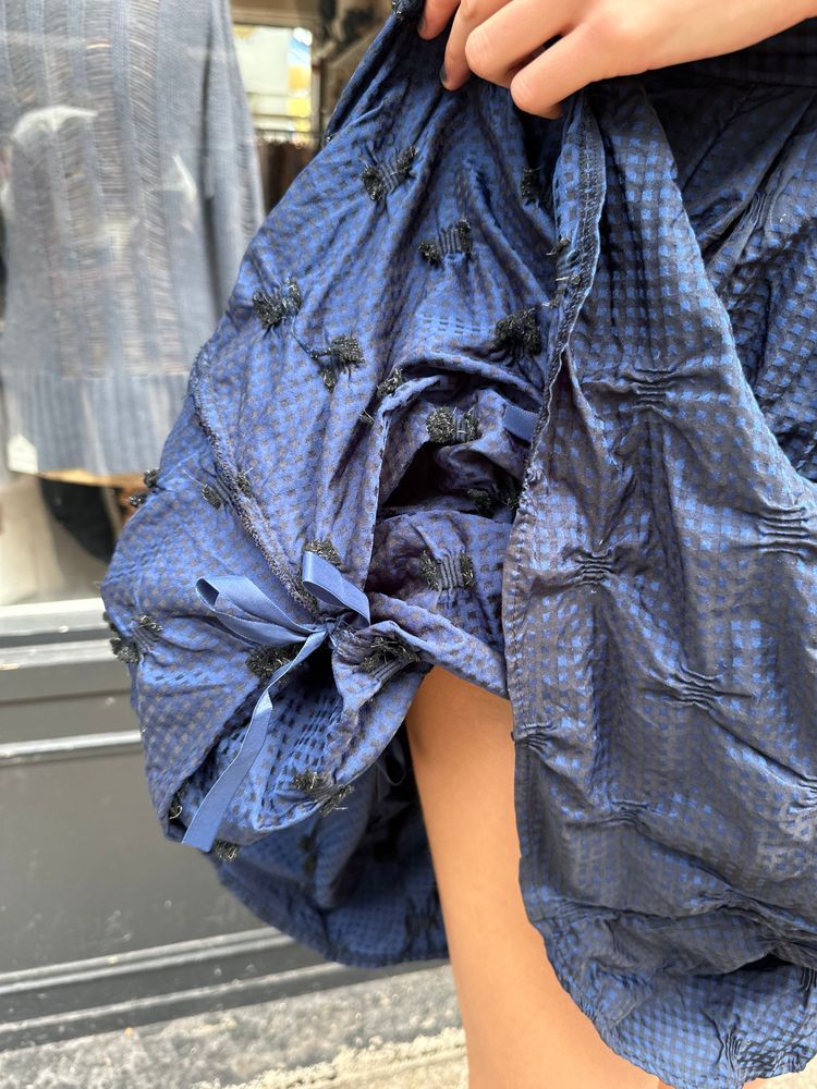 Navy checkered dress image 3