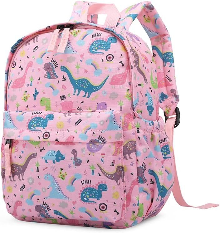 Pink Dinosaur Pattern Backpack imagen 1