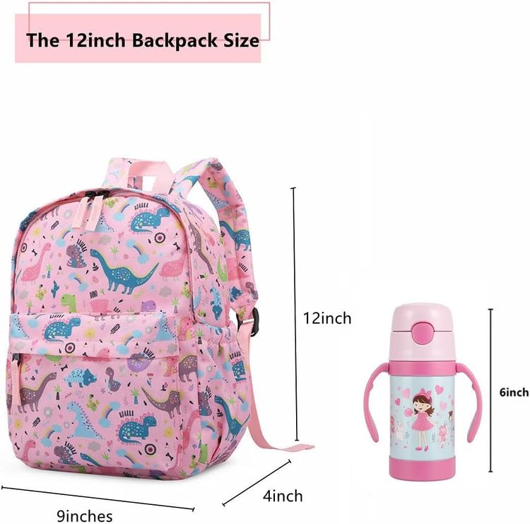 Pink Dinosaur Pattern Backpack imagen 4